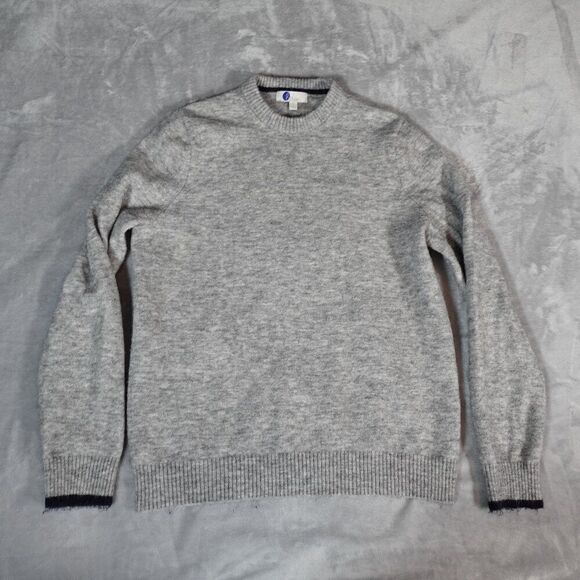 Boden Mohair Wool Blend Crewneck Sweater Mens Medium Knitted Grey Melange - Picture 1 of 8